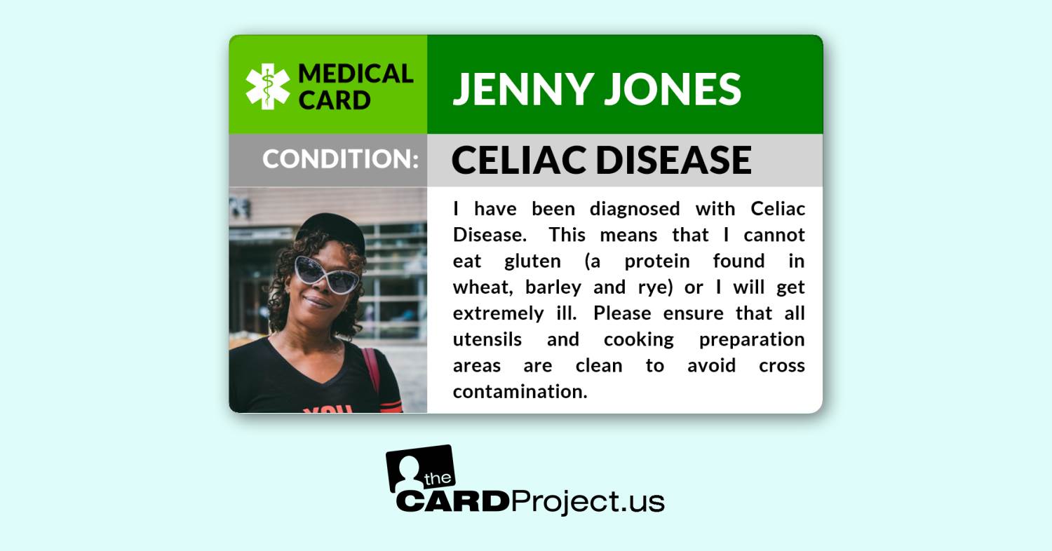 Celilac Photo Medical Card (FRONT)